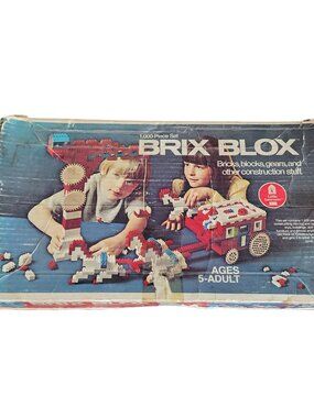 Vintage 1970's Sears Roebuck And Co 1000+ Piece Brix Blox Construction Stuff 49-